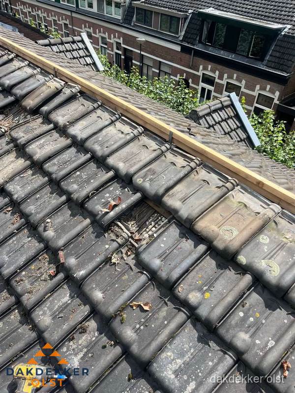 Dakonderhoud aan schuin pannendak met nokvernieuwing in Olst Dakonderhoud aan schuin pannendak met nokvernieuwing in Olst